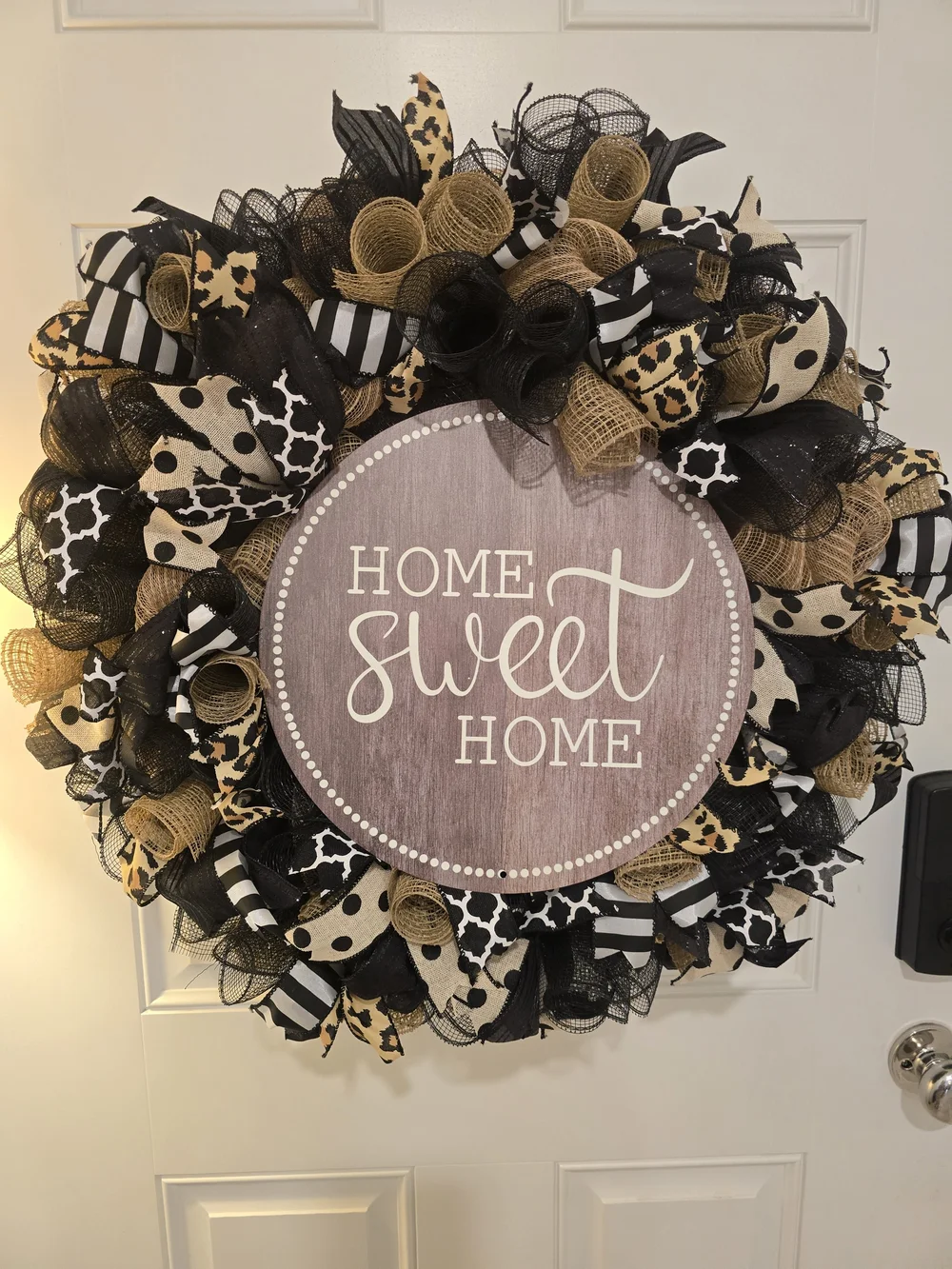 Home Sweet Home Holiday Wreath - Animal Print